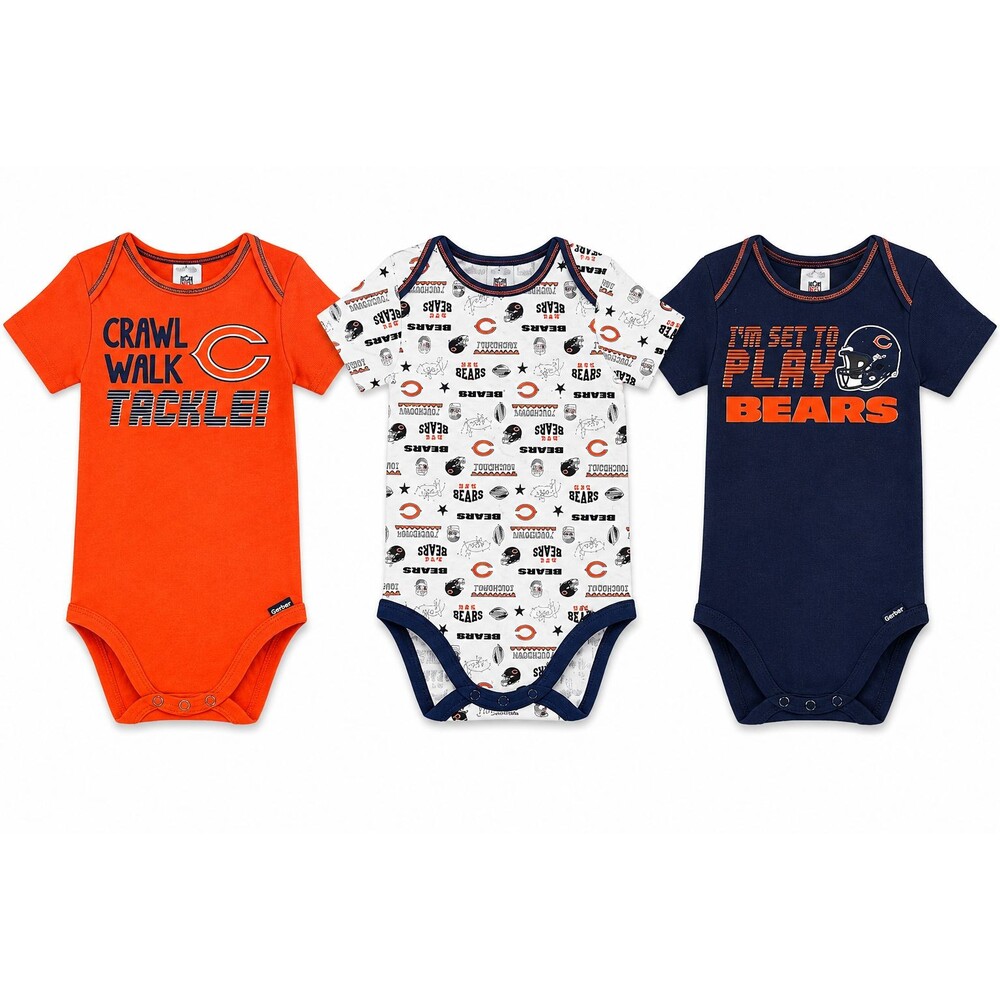 NEW NWT NFL Lot Chicago Bears Baby Boy Bodysuits Football 6-12-18 months Set